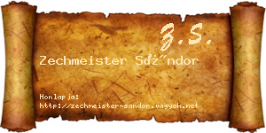 Zechmeister Sándor névjegykártya